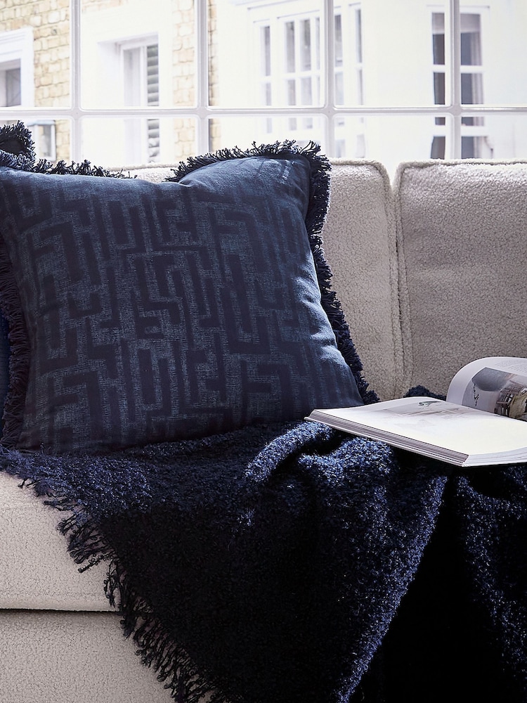 Bedeck of Belfast Navy Boucle Wool Rich Throw - Image 1 of 4