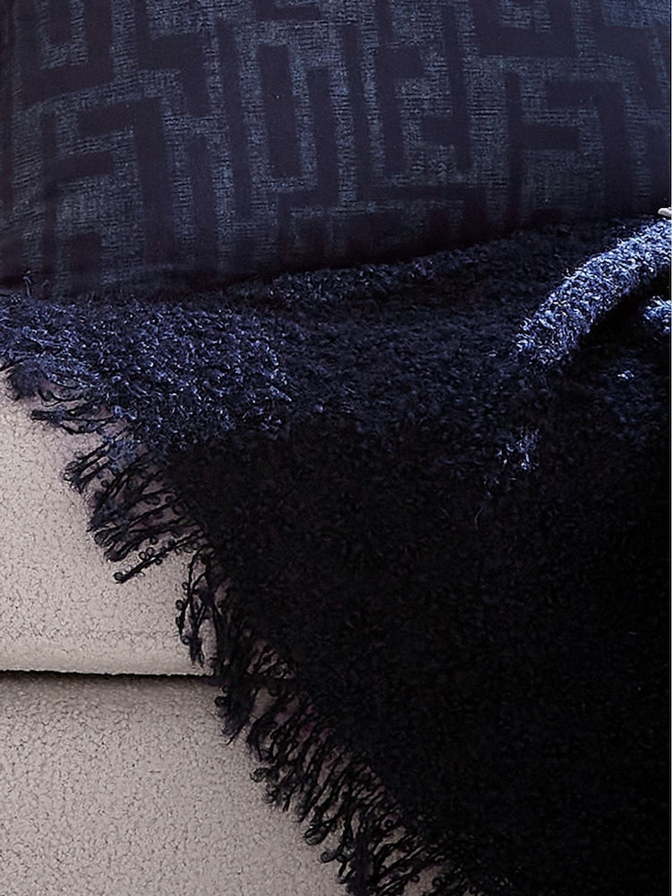 Bedeck of Belfast Navy Boucle Wool Rich Throw - Image 2 of 4