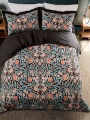 Morris & Co Indigo Blush Olive & Rose 200 TC Duvet Set - Image 3 of 4