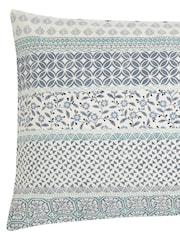 Helena Springfield Blue Teal Folk Stripe 100% Cotton Duvet Set - Image 6 of 6