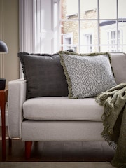 Bedeck of Belfast Olive Boucle Wool Rich Throw - Image 2 of 4
