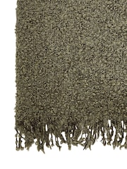 Bedeck of Belfast Olive Boucle Wool Rich Throw - Image 4 of 4
