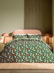 Scion Green Fan Floral Print 100% Cotton Duvet Set - Image 2 of 6
