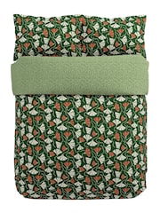 Scion Green Fan Floral Print 100% Cotton Duvet Set - Image 5 of 6