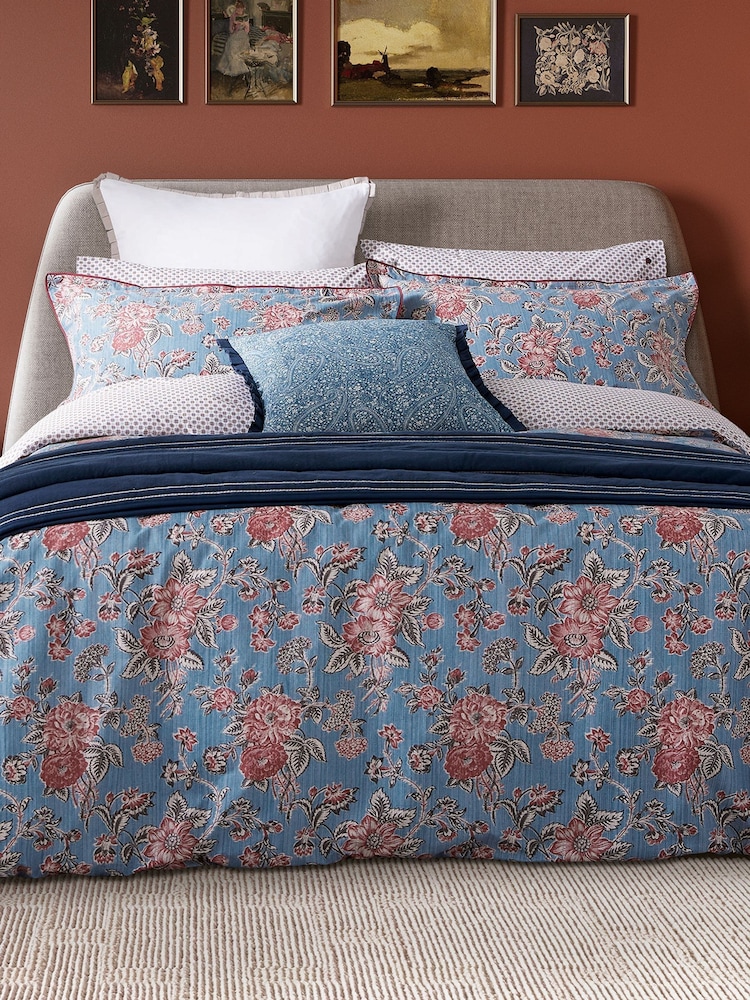 Bedeck of Belfast Denim Blue Emmeline 200 Thread Count Duvet Set - Image 1 of 3
