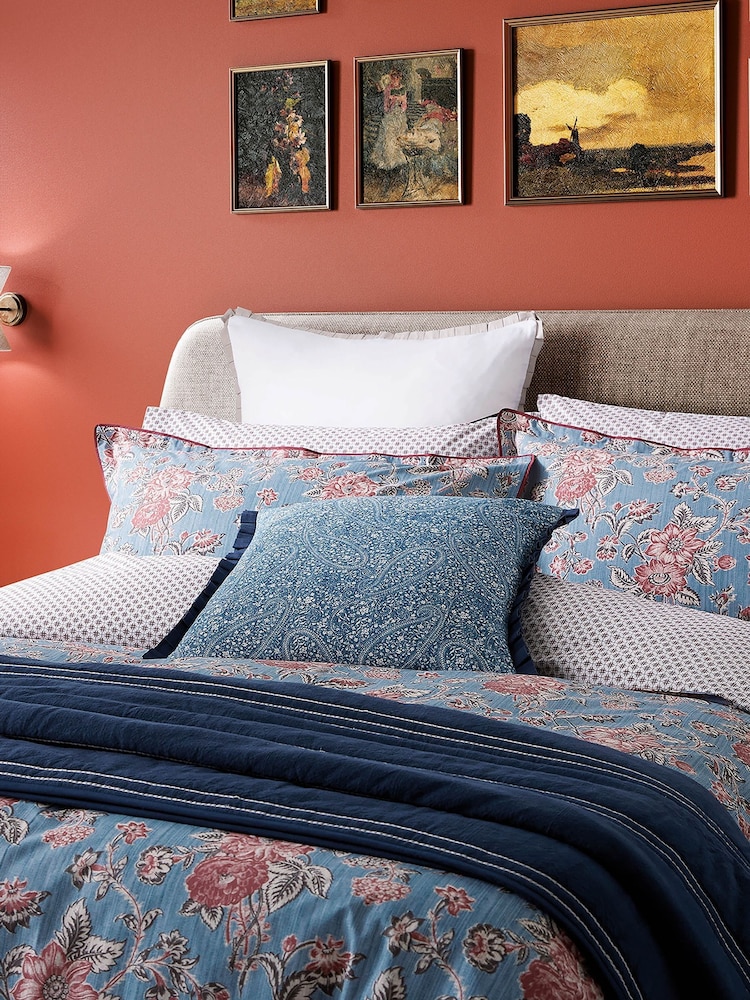 Bedeck of Belfast Denim Blue Emmeline 200 Thread Count Duvet Set - Image 3 of 3