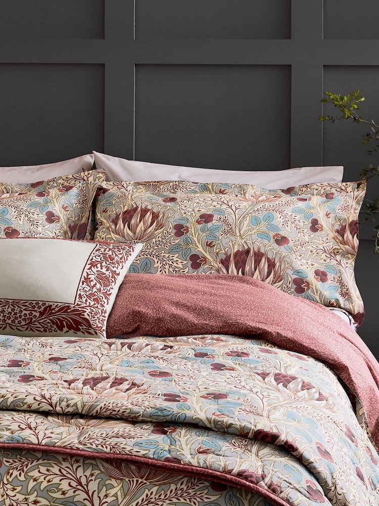 Morris & Co Grey Wine Artichoke Duvet Set - Image 3 of 3