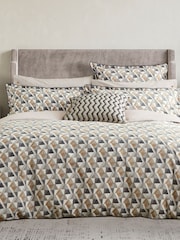 Bedeck of Belfast Charcoal/Tan Harun 200 Thread Count Pillowcases Pair - Image 1 of 5