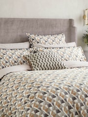 Bedeck of Belfast Charcoal/Tan Harun 200 Thread Count Pillowcases Pair - Image 2 of 5