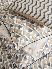 Bedeck of Belfast Charcoal/Tan Harun 200 Thread Count Pillowcases Pair - Image 4 of 5