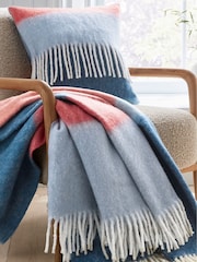 Land & Shore Blue Red Landscape Cosy Knit Cushion - Image 1 of 3