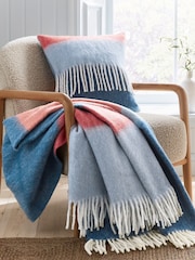 Land & Shore Blue Red Landscape Cosy Knit Cushion - Image 2 of 3