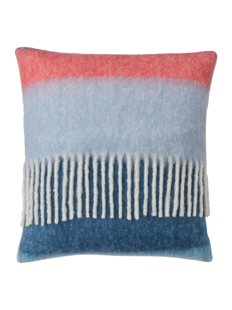 Land & Shore Blue Red Landscape Cosy Knit Cushion - Image 3 of 3