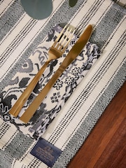 Bedeck of Belfast Set of 4 Charcoal Saja 100% Cotton Napkins - Image 1 of 2