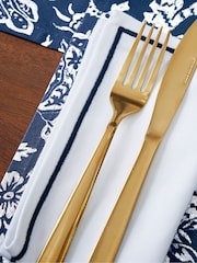 Bedeck of Belfast Set of 4 Midnight Navy Saja 100% Cotton Napkins - Image 3 of 3