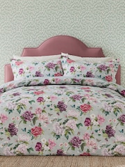 Sanderson Vinyard Rose Summer Peony 100% Cotton Duvet Set - Image 1 of 6