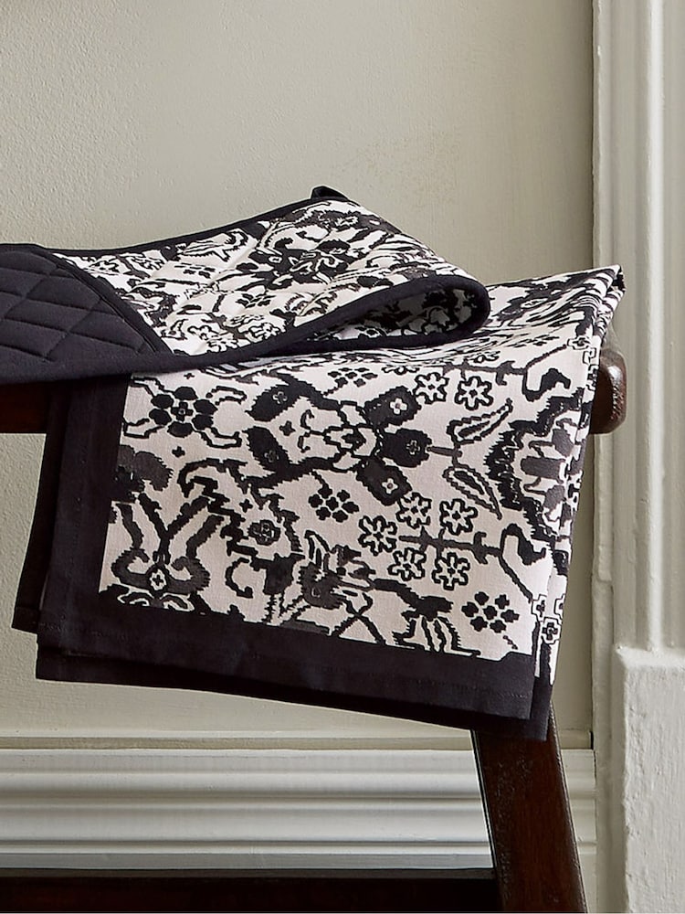 Bedeck of Belfast Set of 2 Charcoal Saja Stripe 100% Cotton Tea Towels - Image 1 of 3 Bedeck of Belfast Set of 2 Charcoal Saja Stripe 100% Cotton Tea Towels - Image 1 of 3