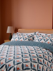 Scion Navy Tulip Trellis 100% Cotton Duvet Set - Image 3 of 6