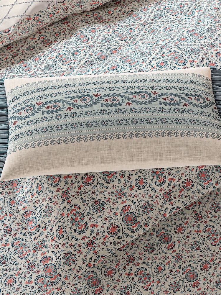 V&A Red Teal Opulent Stripe Cushion Cushion - Image 1 of 5