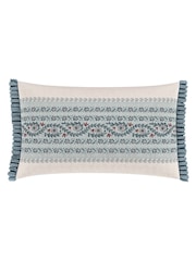 V&A Red Teal Opulent Stripe Cushion Cushion - Image 5 of 5