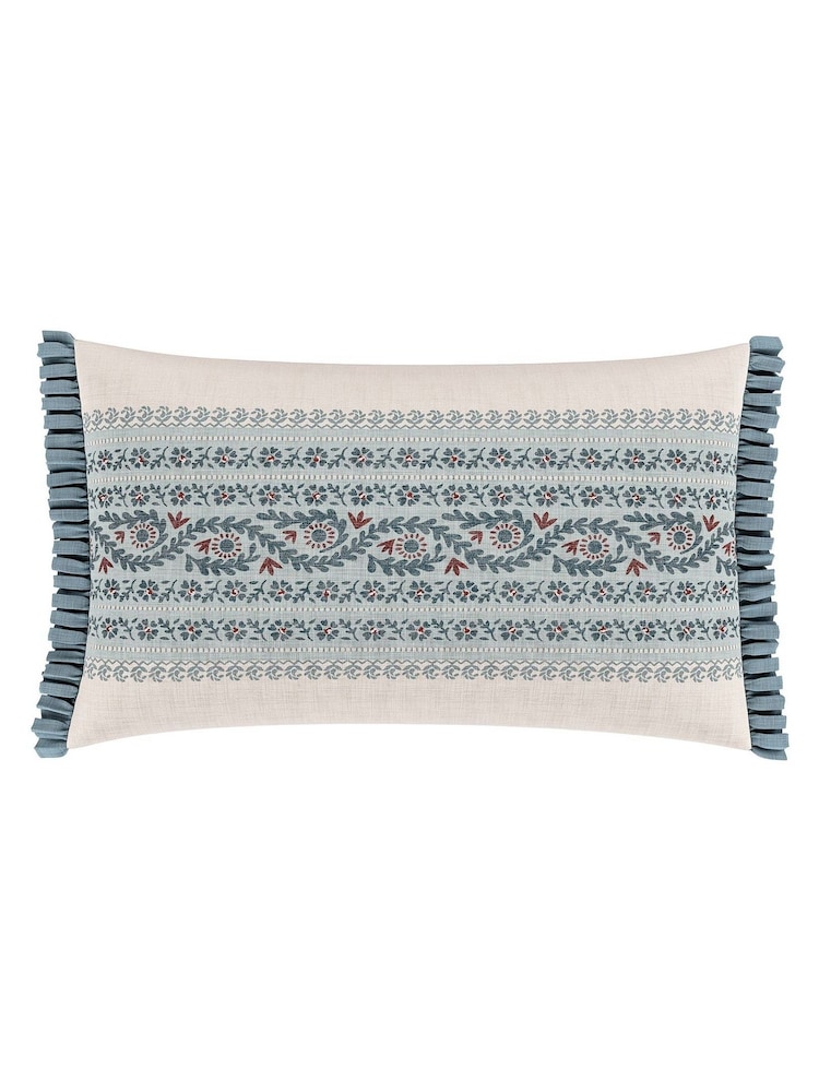 V&A Red Teal Opulent Stripe Cushion Cushion - Image 5 of 5