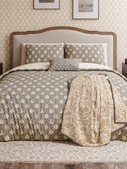 Helena Springfield Graphite Copper Woodland Trellis 100% Cotton Duvet Set - Image 1 of 5