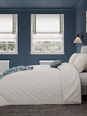 Helena Springfield Blue Teal Ticking Stripe Duvet Set - Image 1 of 5