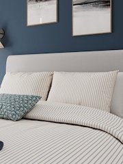 Helena Springfield Blue Teal Ticking Stripe Duvet Set - Image 3 of 5