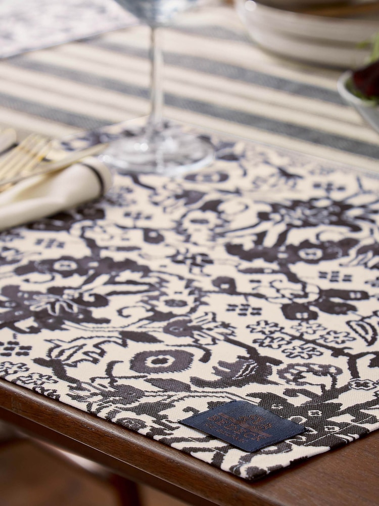 Bedeck of Belfast Set of 2 Charcoal Saja 100% Cotton Placemats - Image 1 of 3