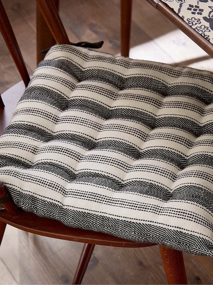 Bedeck of Belfast Charcoal Saja Stripe Seat Pad - Image 2 of 3