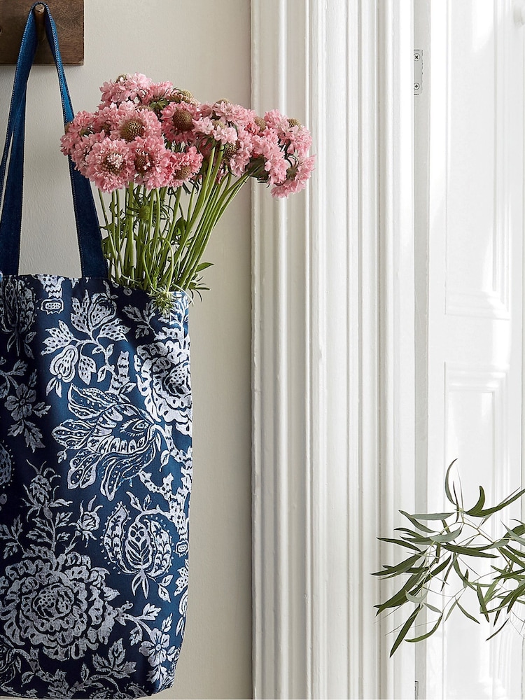 Bedeck of Belfast Midnight Navy Morsan 100% Cotton Tote Bag - Image 2 of 3