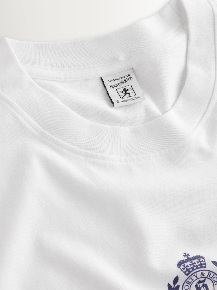 Sporty & Rich White H&W Crest T-Shirt - Image 9 of 9 Sporty & Rich White H&W Crest T-Shirt - Image 9 of 9