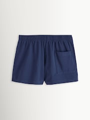 Sporty & Rich Blue New York Crest Embroidered Shorts - Image 7 of 9
