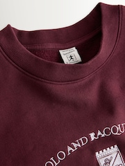 Sporty & Rich Red Beverly Script Crewneck Sweat Top - Image 9 of 9