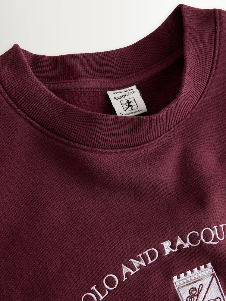 Sporty & Rich Red Beverly Script Crewneck Sweat Top - Image 9 of 9 Sporty & Rich Red Beverly Script Crewneck Sweat Top - Image 9 of 9