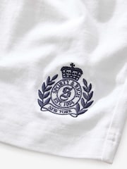 Sporty & Rich White NY Crest Embroidered Disco Shorts - Image 3 of 4