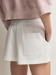 Sporty & Rich White NY Crest Embroidered Disco Shorts - Image 6 of 10