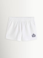 Sporty & Rich White NY Crest Embroidered Disco Shorts - Image 7 of 10