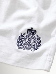 Sporty & Rich White NY Crest Embroidered Disco Shorts - Image 9 of 10