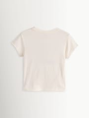 Sporty & Rich Cream Varsity Crest Essential T-Shirt - Image 2 of 4