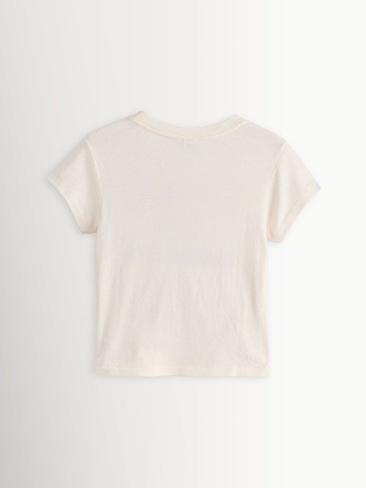 Sporty & Rich Cream Varsity Crest Essential T-Shirt - Image 2 of 4