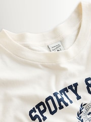 Sporty & Rich Cream Varsity Crest Essential T-Shirt - Image 9 of 9