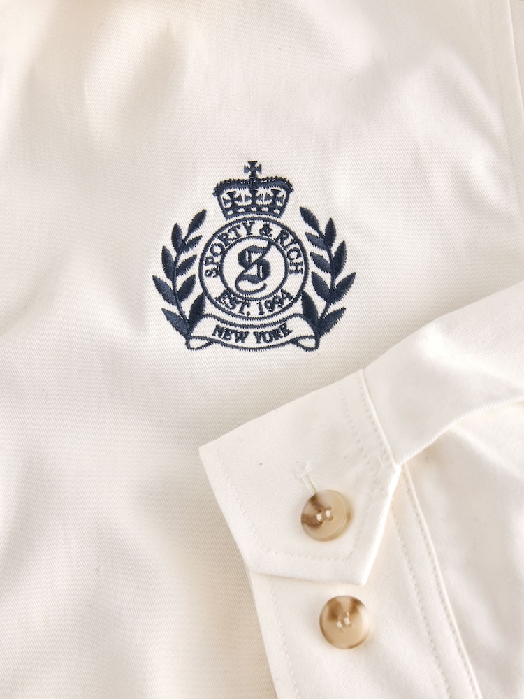 Sporty & Rich White NY Crest Prep Jacket - Image 4 of 4