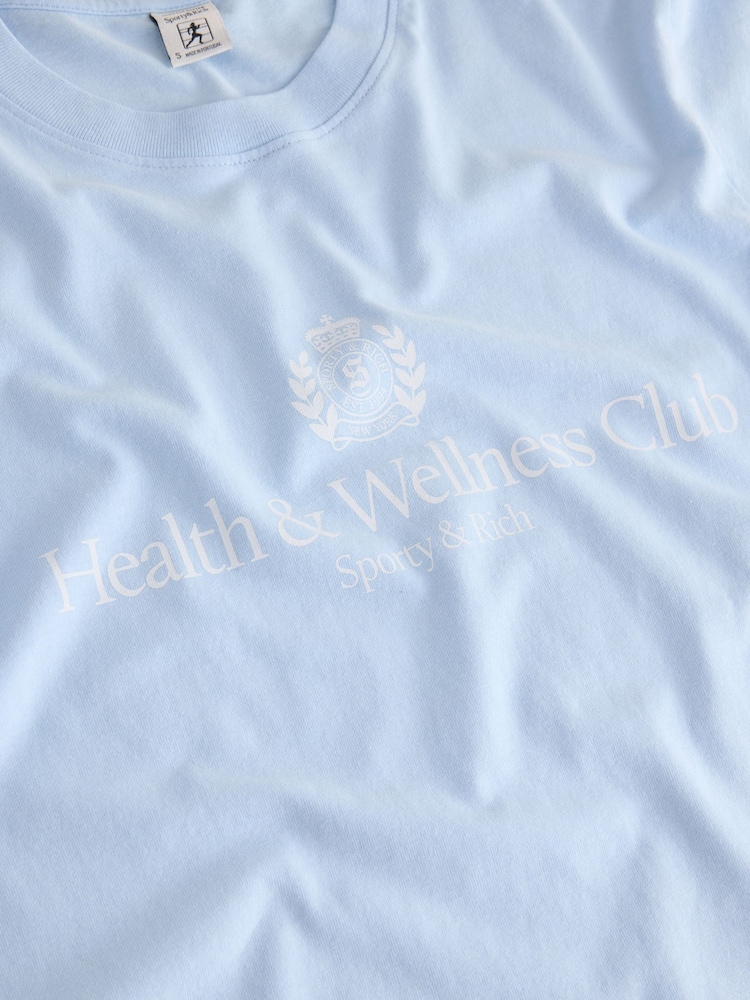 Sporty & Rich Blue Crest T-Shirt - Image 4 of 4