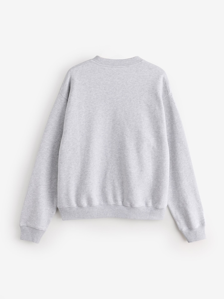 Sporty & Rich Grey Beverly Script Crewneck Sweat Top - Image 2 of 4