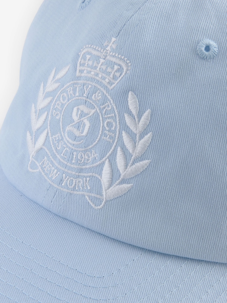 Sporty & Rich Blue New York Crest Embroidered Cap - Image 3 of 3 Sporty & Rich Blue New York Crest Embroidered Cap - Image 3 of 3
