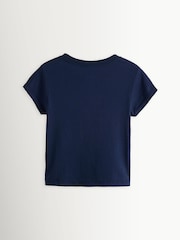 Sporty & Rich Blue Varsity Crest Essential T-Shirt - Image 2 of 4
