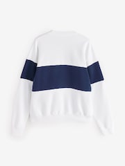 Sporty & Rich White Signature Logo Block Crewneck Sweat Top - Image 2 of 4