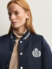 Sporty & Rich Blue Heavy Weight Crest Oversized Jacket - Image 5 of 9