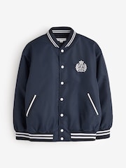 Sporty & Rich Blue Heavy Weight Crest Oversized Jacket - Image 6 of 9